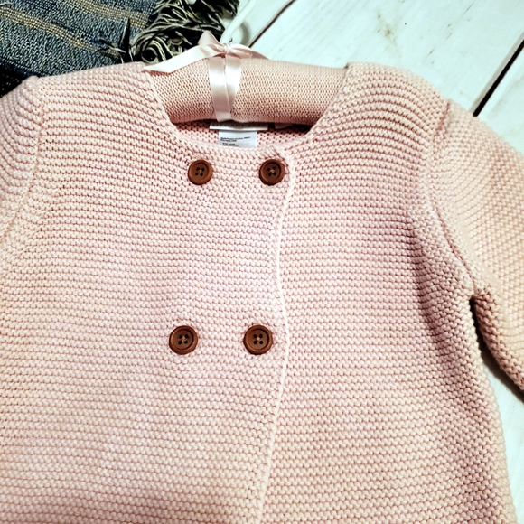 Elegant Baby Pink Grey Chunky Sweater 18mo NWOT - Picture 7 of 9